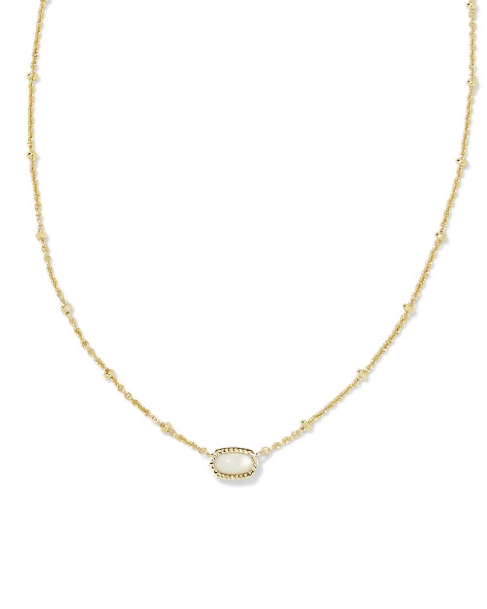 NEW KENDRA SCOTT mini elisa satellite short necklace in mother of pearl ivory